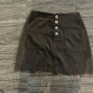 green button skirt